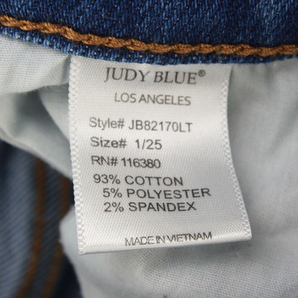 Judy Blue Distressed Skinny Jeans Womens 1/25 Blue Denim Stretch Fit - Picture 3 of 11